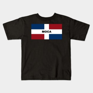 Moca City in Dominican Republic Flag Kids T-Shirt